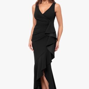 Betsy & Adam Black Asymmetrical Dress